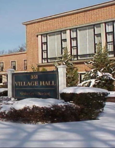village hall with snow