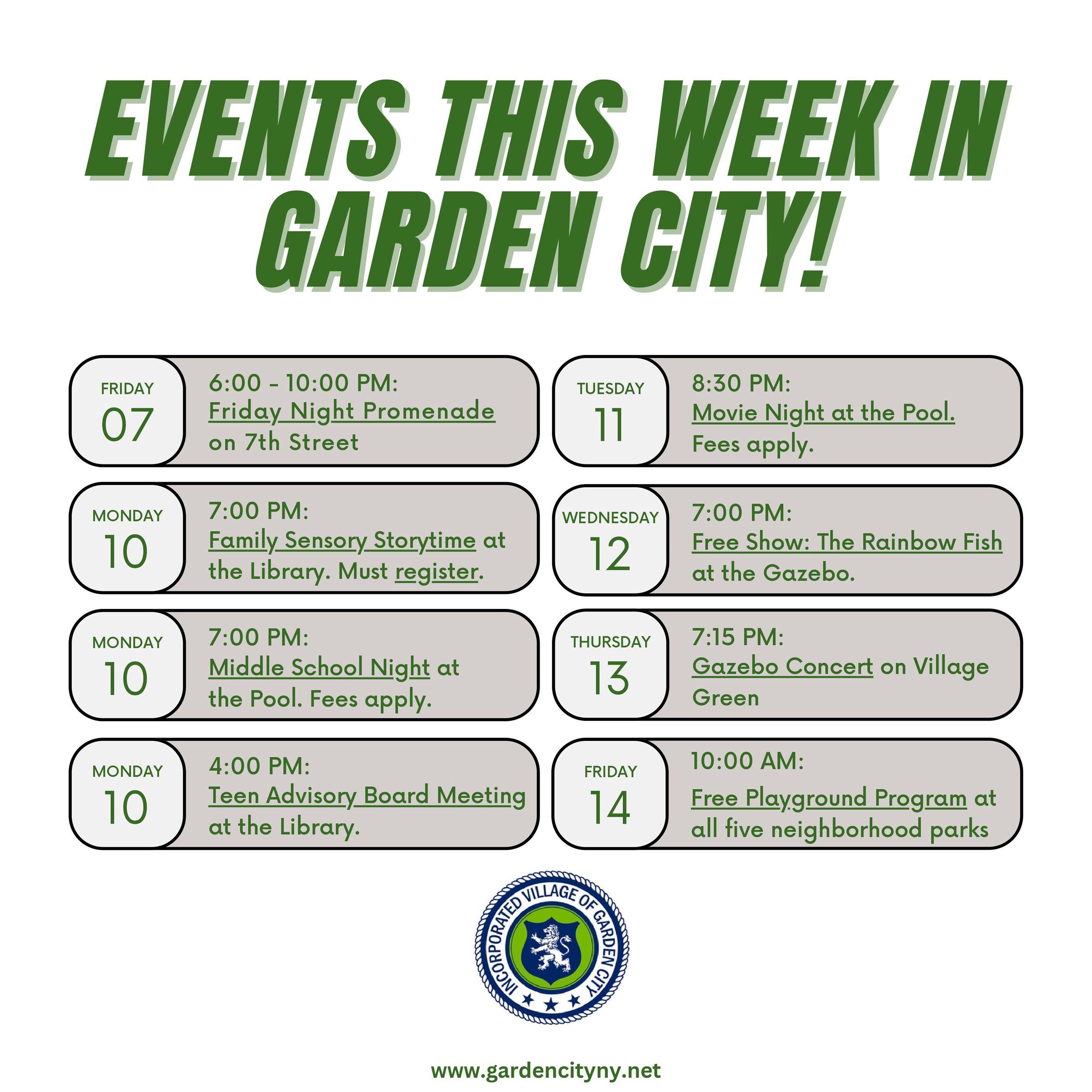 event listings in Garden City 7.7.23