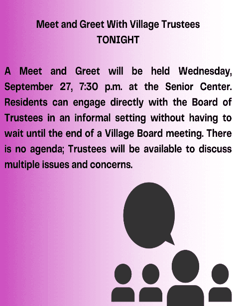 Meet and Greet with Village Trustees at the Senior Center