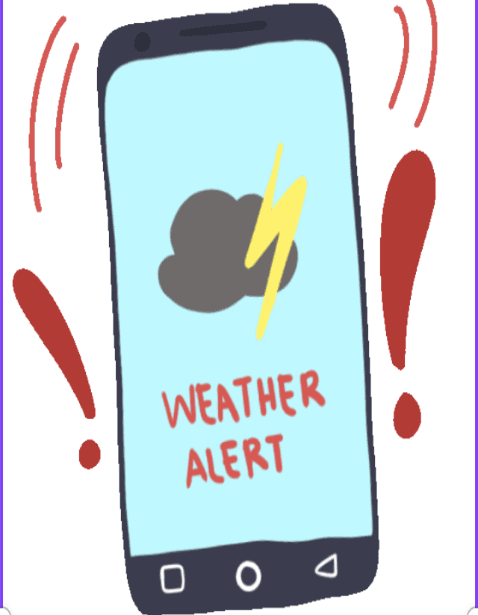 cell phone that states 