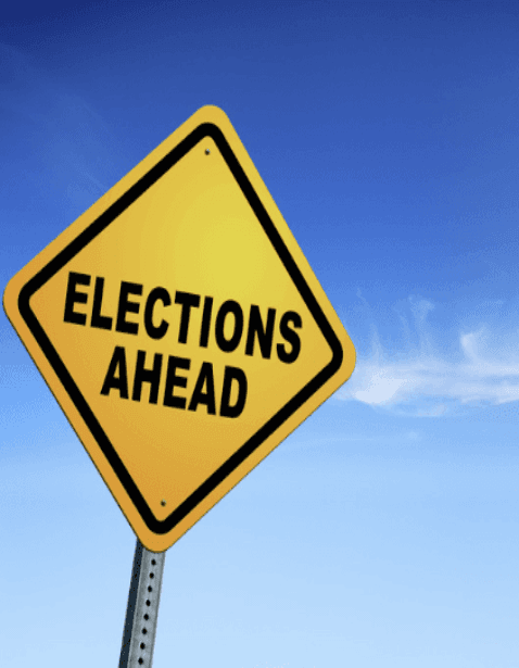 Elections Ahead sign